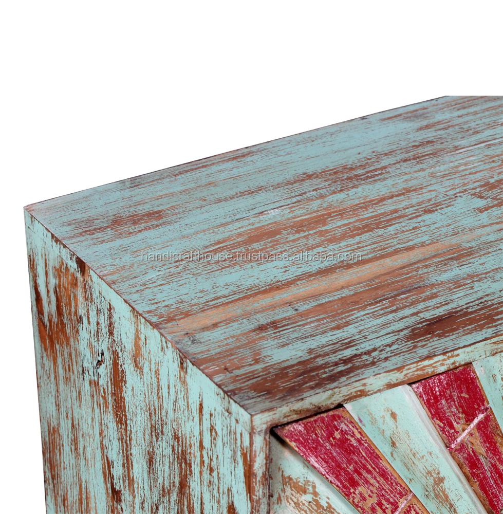 best Industrial & vintage Old Antique wood color small storage bedroom furniture nightstand