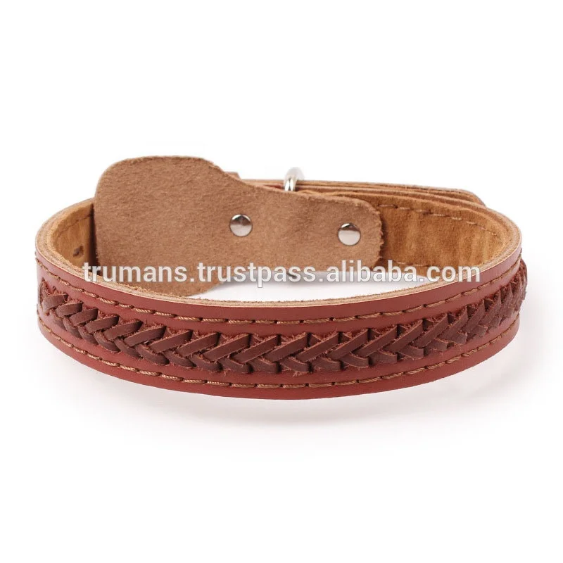 Personalized Solid Western Style Leather Muzzle Lead & Collar for Large Pet Dogs