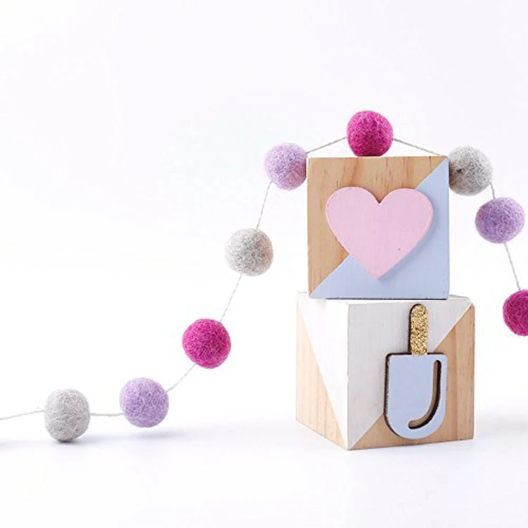 Custom Hang Christmas Tree Decoration Garland Wool Felted Ball