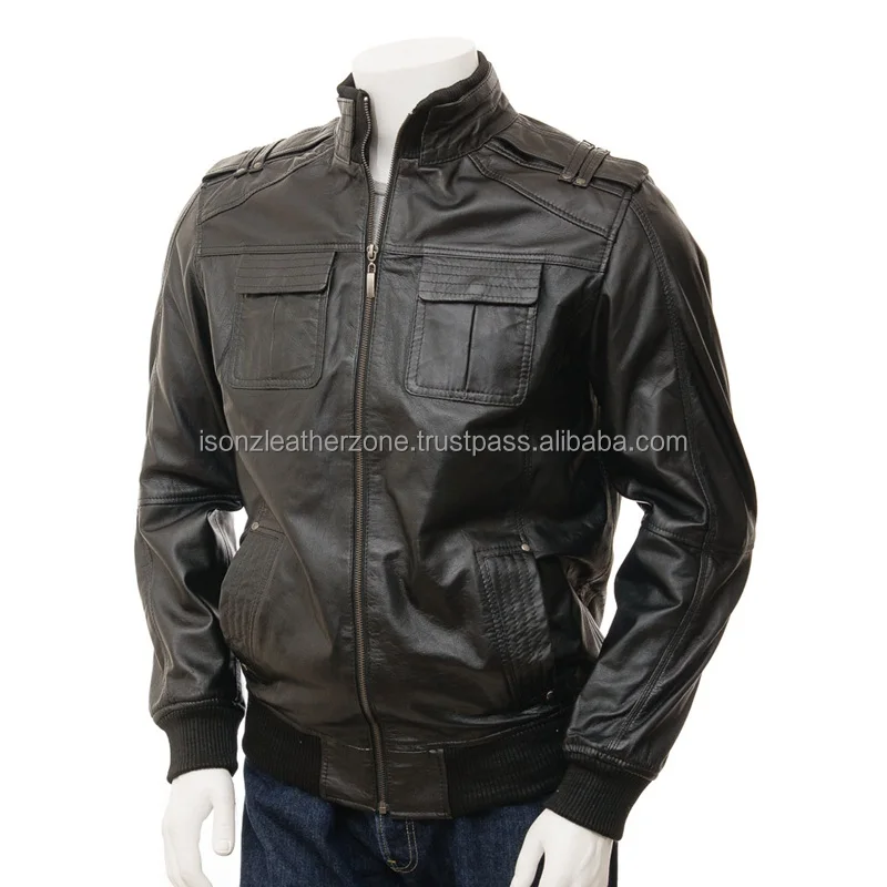 Retro Motorcycle Leather Jacket Mens Leather Jacket Men Leather Bomber Jacket