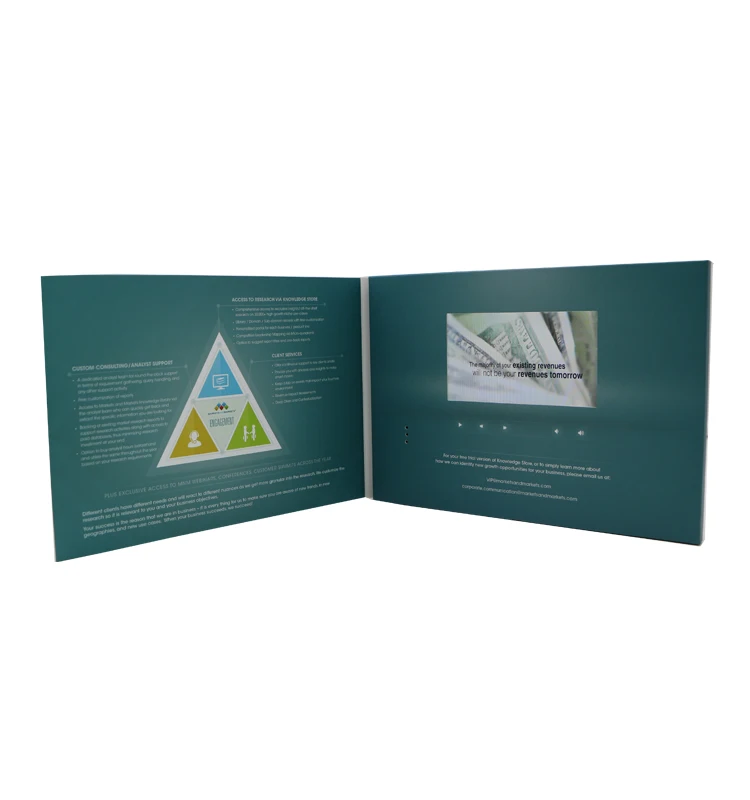 custom designs digital 7 inch videobook lcd tft screen lcd video postcard