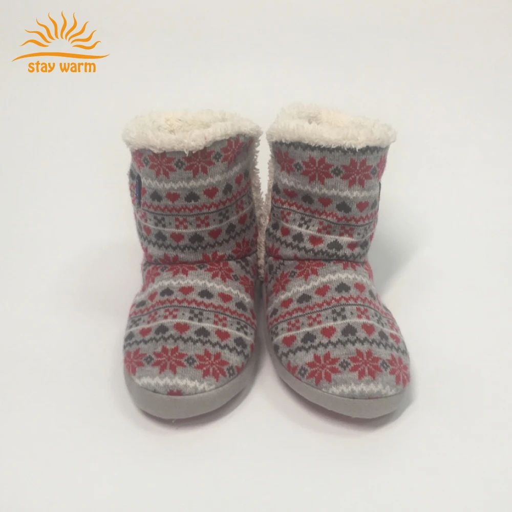 Winter Heated Footwear Christmas design battery heated slipper