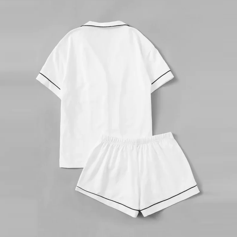 
MGOO Custom Women Pure White Satin Short Pyjama 