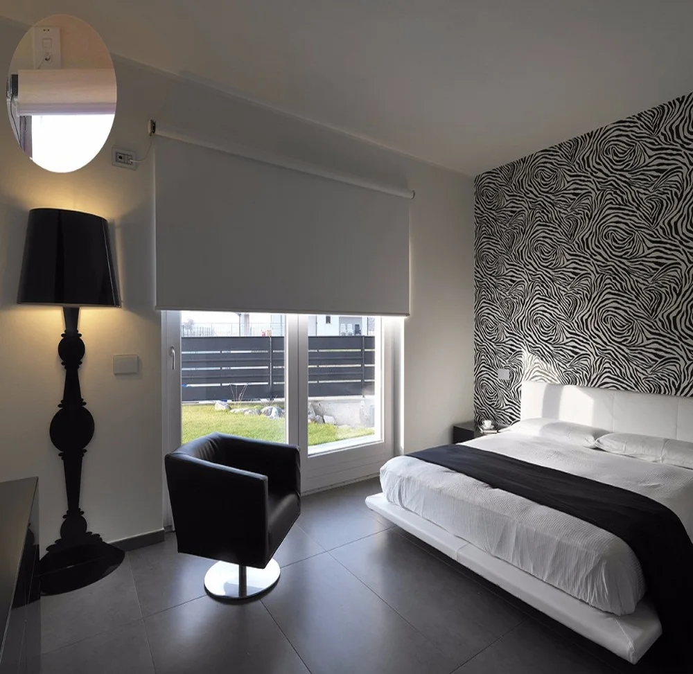 Electric Roller Blinds Motor Blackout and Transparent Roller Blinds