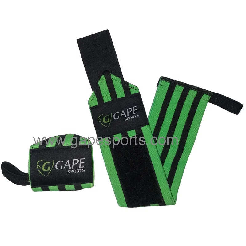 Oem Wholesale High Quality Elastic Weight Lifting Wrist Wraps Custom Logo Weight Lifting Wrist Straps Gym Wrist Wraps