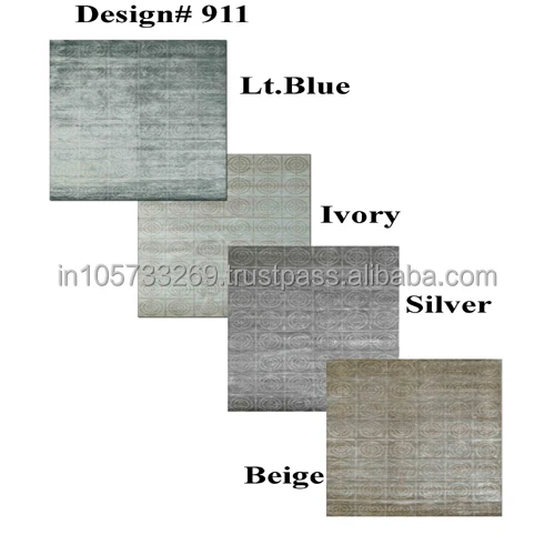 Luxury Shaggy Silk Printed Rug Carpets Hand Knotted Bamboo Wool Embroidered Rugs on Sale for Home Room Door and Bathroom
