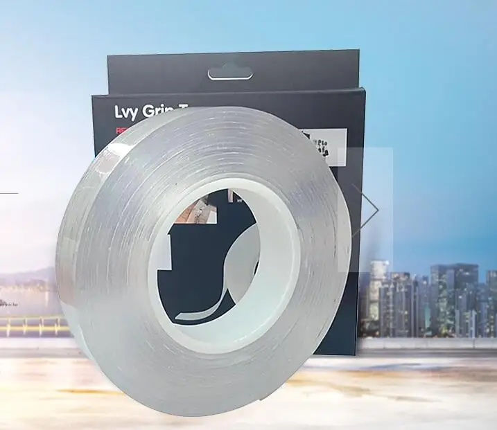 Washable Adhesive Tape nanoTape 5M/16.5Ft,The Reusable Adhesive Silicone Tape,Free to Remove, Reusable Traceless,Stick to Glass,