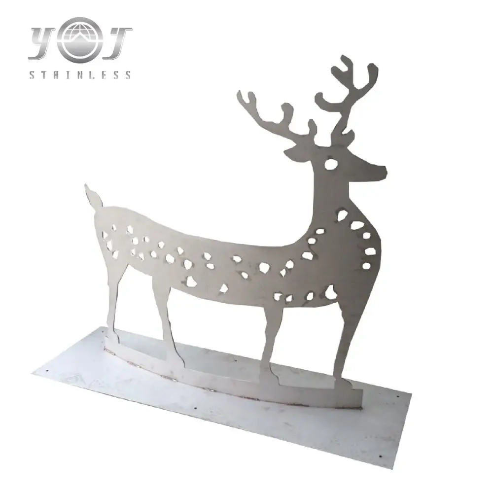 steel decorative art sculpture metal white paint crafts