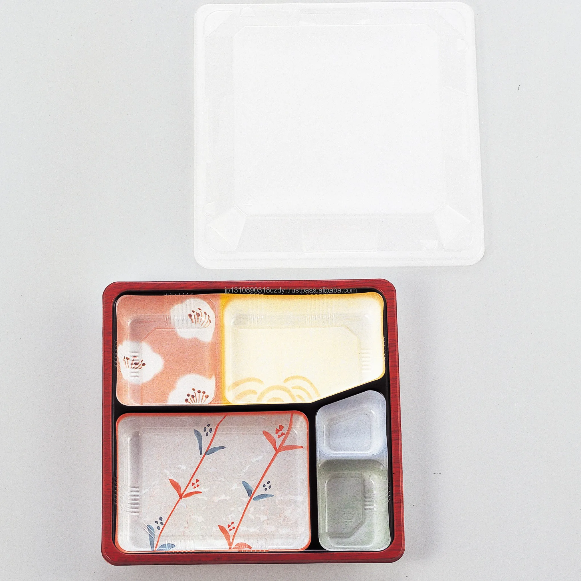 Japanese colorful bento lunch box disposable sushi box take out to go box plastic food packaging restaurant