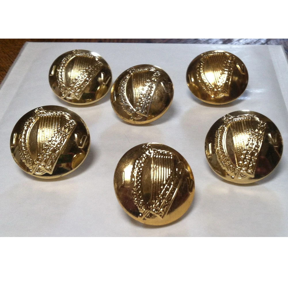 customized brass button for flute band uniform brass shank buttons for officer uniforms jacket buttons