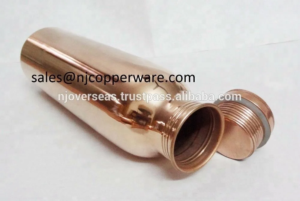 Pure Copper YOGA Water Bottle for Ayurvedic Health Benefits Leak Proof