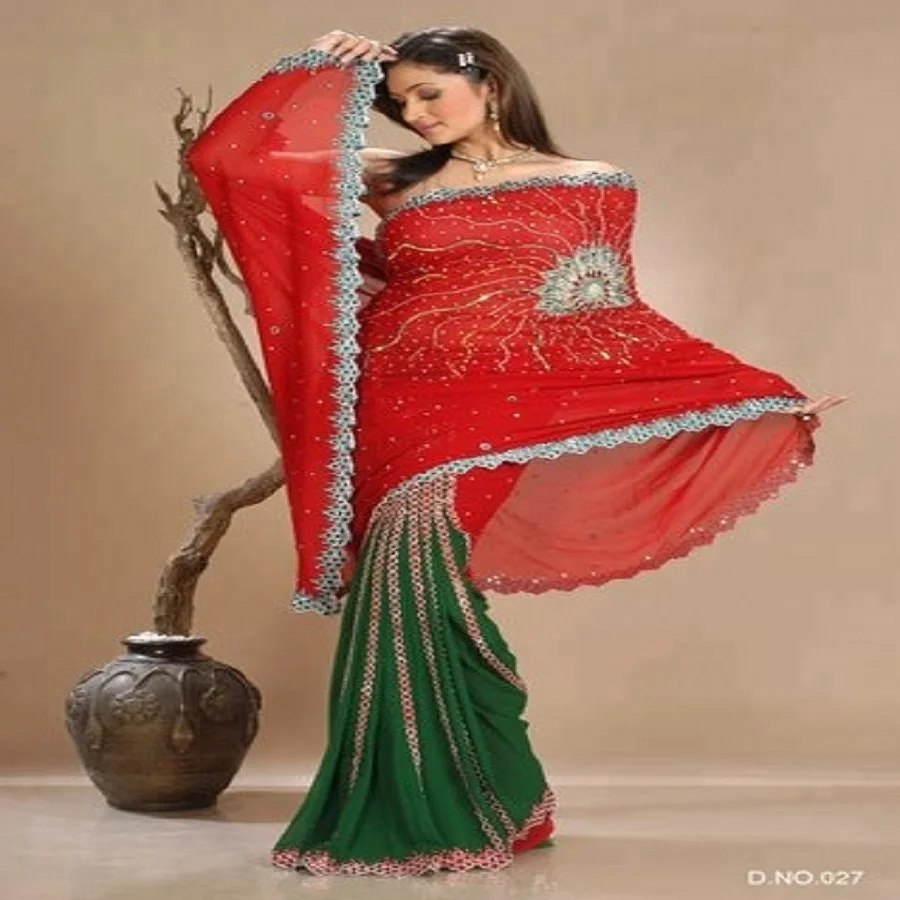 Gerua Georgette Designer Printed saree