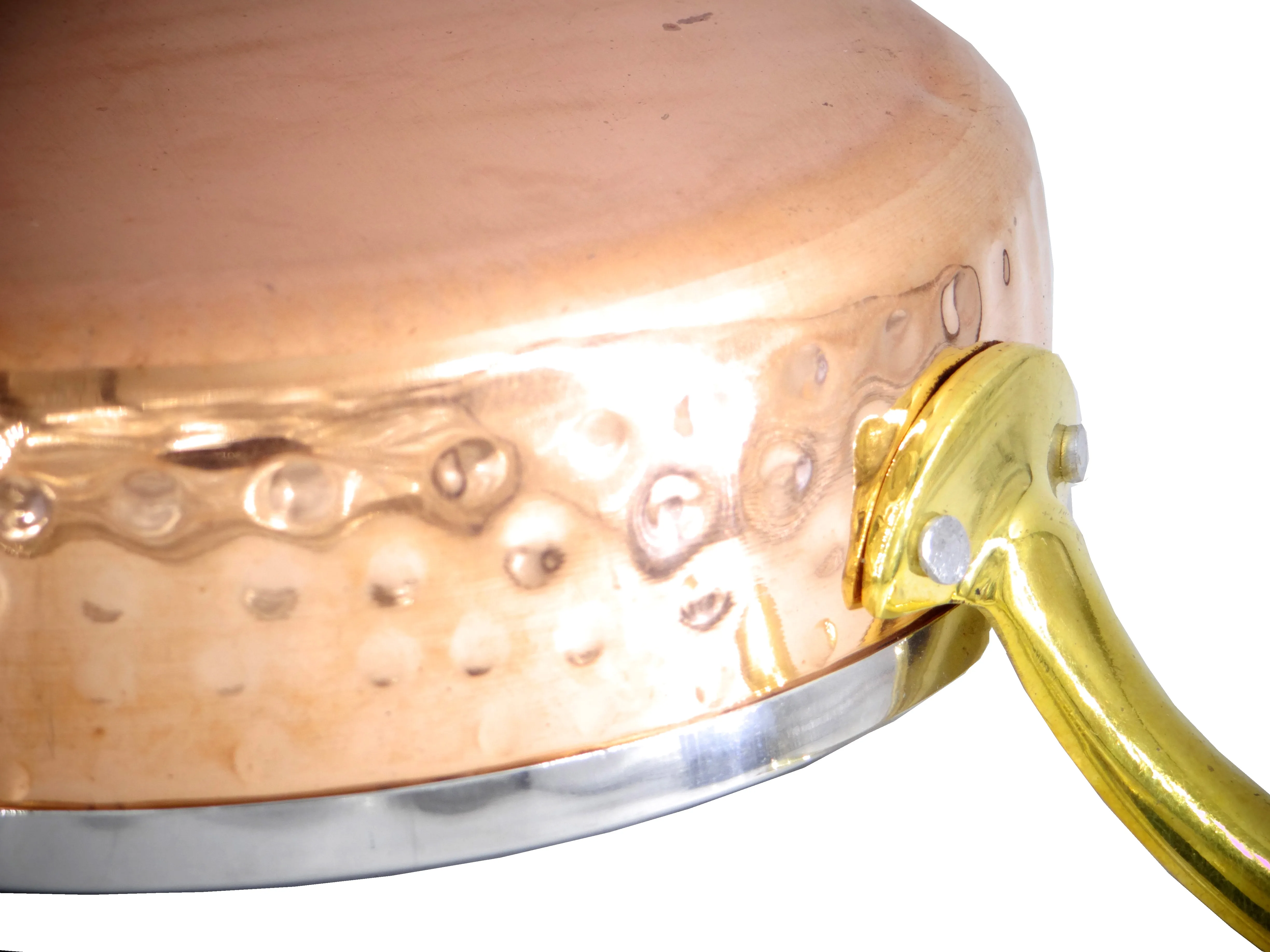 Handmade Hammered 23 Oz Serving Stainless Steel Copper Frying Pan