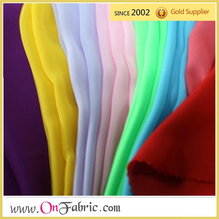 POLY 100D CHIFFON SOLID WOVEN 58' pure silk crinkle chiffon fabric