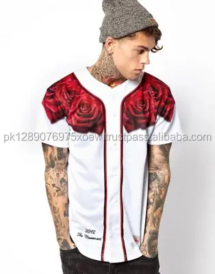 
3D Mens Graphic Print Mens Sports Baseball Jersey Button Down T Shirt Top,Custom Fashion Baseball Jersey 