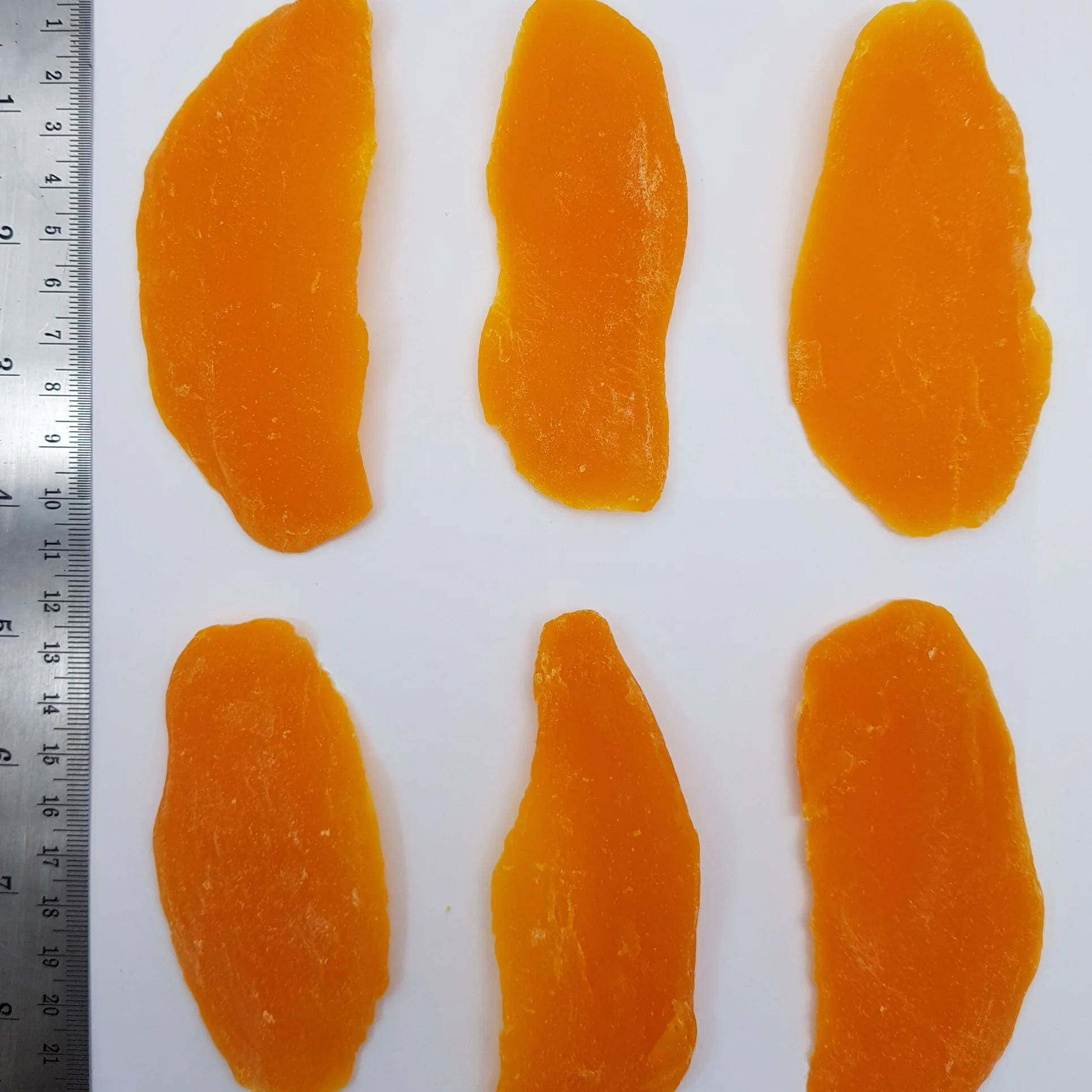 Dehydrated Dried Mango slices orange color added Thailand