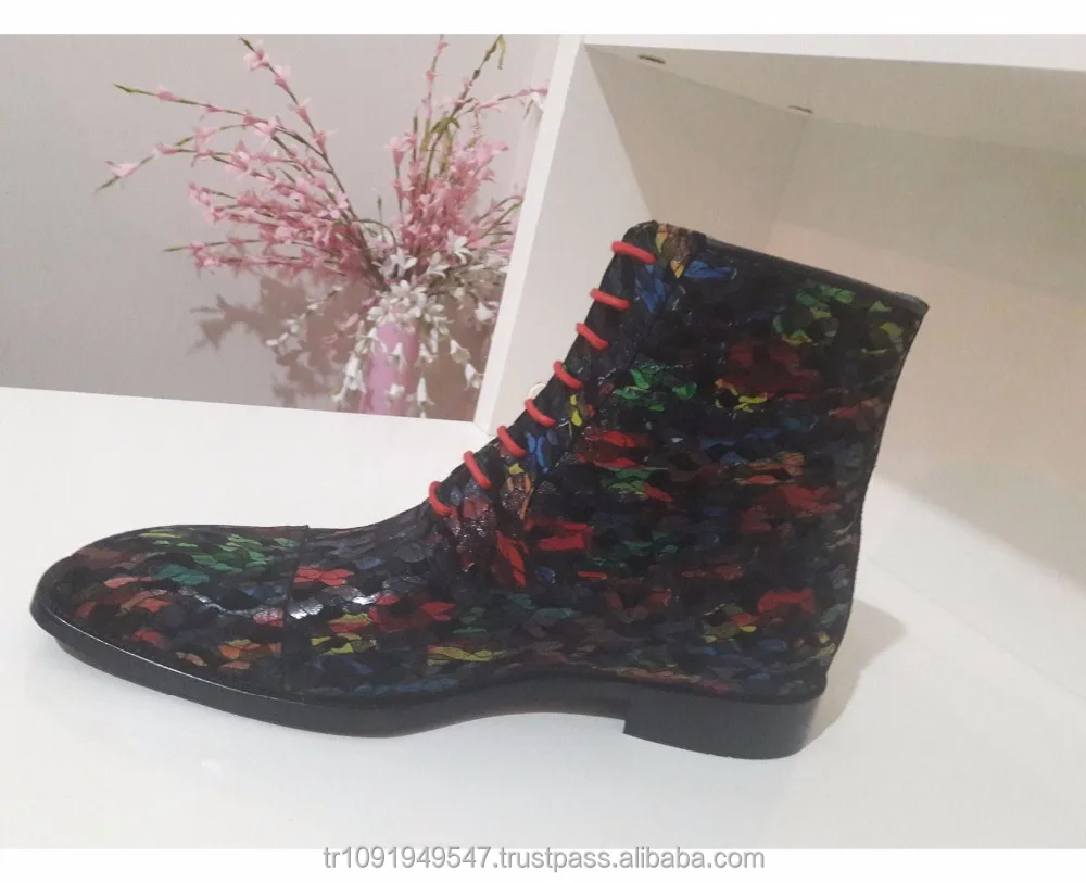 New Style Leather High Cut Boots 2017 Special Design Handmade Men Boots Sexy Gentleman Model