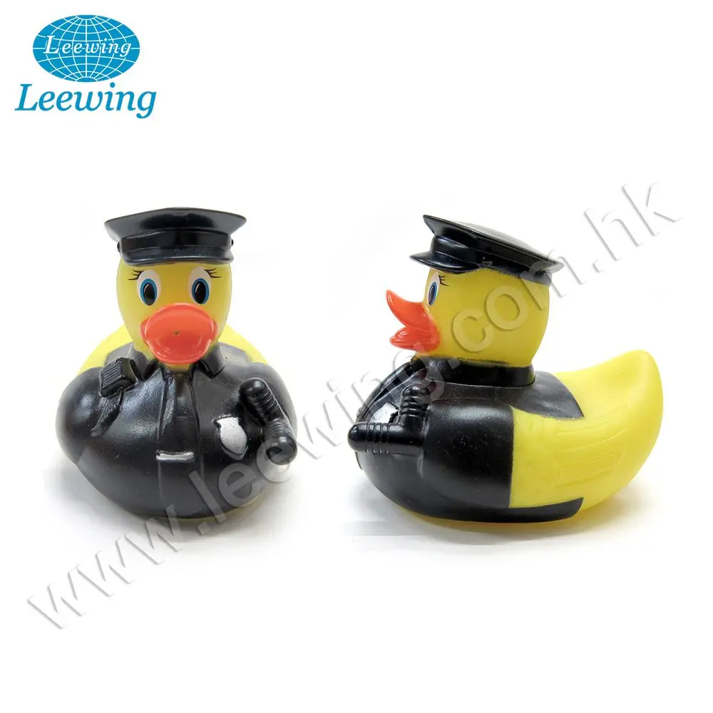 Custom Plastic Professional Police Uniform Yellow Rubber Duck Promotional Gift
