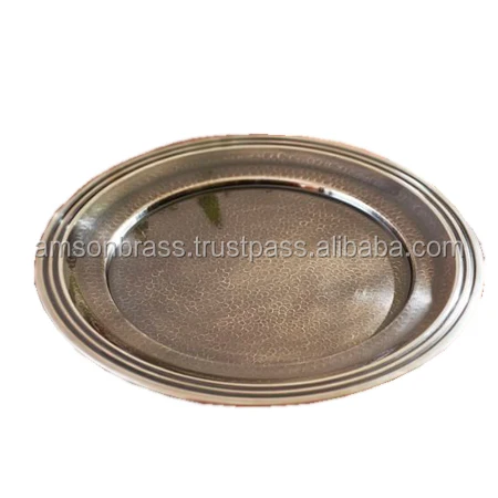 Gold Plated Designer Charger Plates For Wedding Table Dishes Plates Round Shape Plates for Dinning Decoration