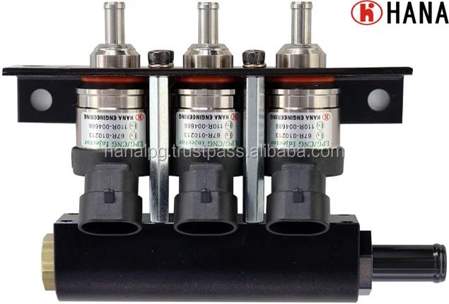 HANA GAS engine parts CNG/LPG rail type injector (3 cyl & 4 cyl)H2001(AMP 282104-1 connector)