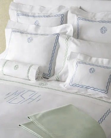 Monogram embroidered Border Bed Linens