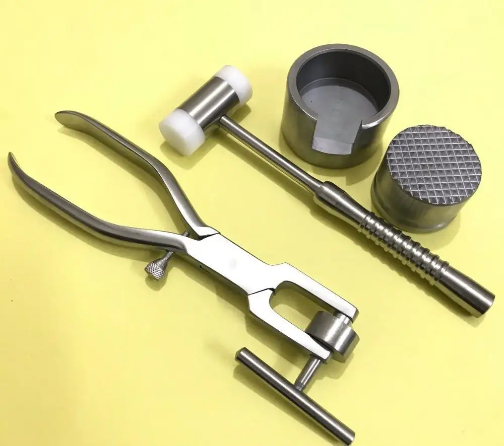 DENTAL BONE CRUSHER, BONE MILL, MEAD MALLET BONE CRUSHER PLIER SET OF 4 PCS