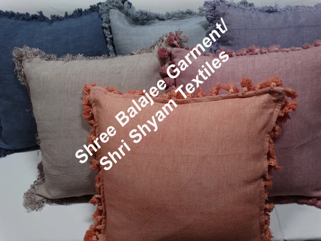 Blue Natural Plain  Pure Linen Indian Pillow Throw Cushion Decorative Throw Pillow Made From Pure 100% Linen Rich Shade of Blue