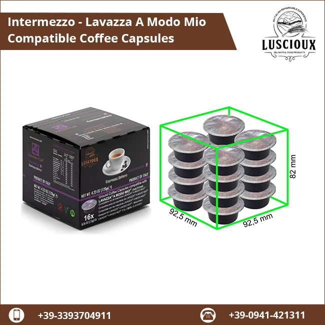
Intermezzo - Lavazza A Modo Mio Compatible Coffee Capsules in Pack of 12 
