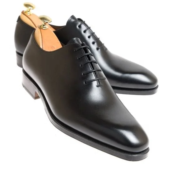 PARTY WEAR OXFORD MENS GENUINE LEATHER BLACK SHOES ALL SIZES