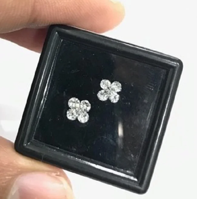 Real Sparkling Diamond 1.00Ct  Fancy Pie Cut Diamond In Floral Shape In VVS clarity and D-E Color
