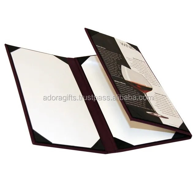 Trending 2023 new arrivals Restaurant menu cover holder cover with 3 design panels / restaurant menu holder  genuine  leather