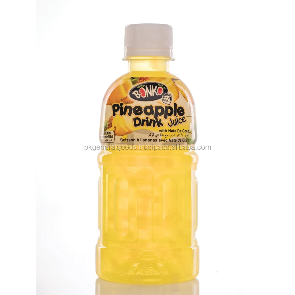 
Fruit Drink Juice with Nata De Coco 320ml Plastic bottle BONKO cube brand 