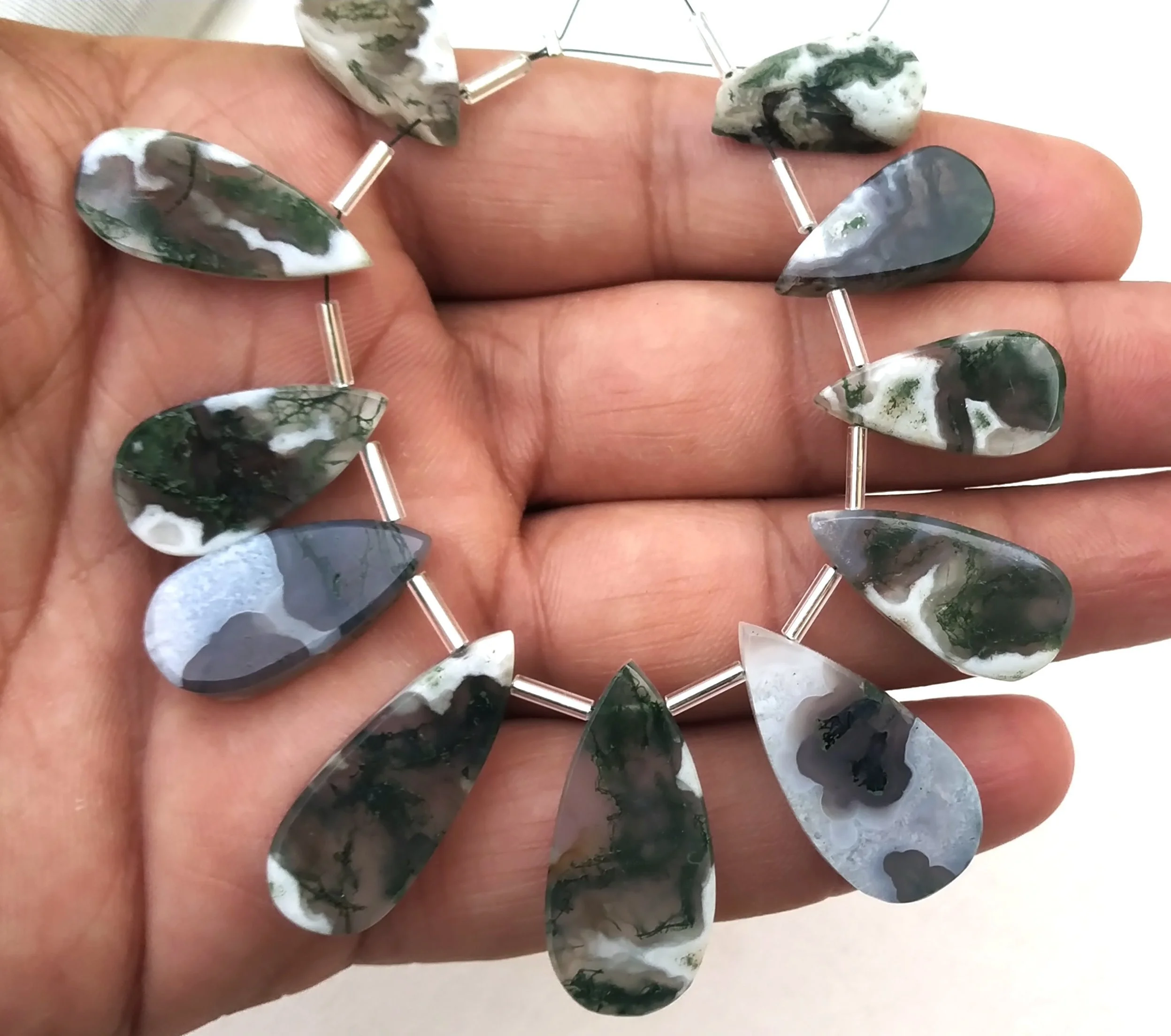 Natural Solar Quartz Gemstone Smooth Pear Shape Briolette Beads Healing Crystal Stone Making Jewelry Beads