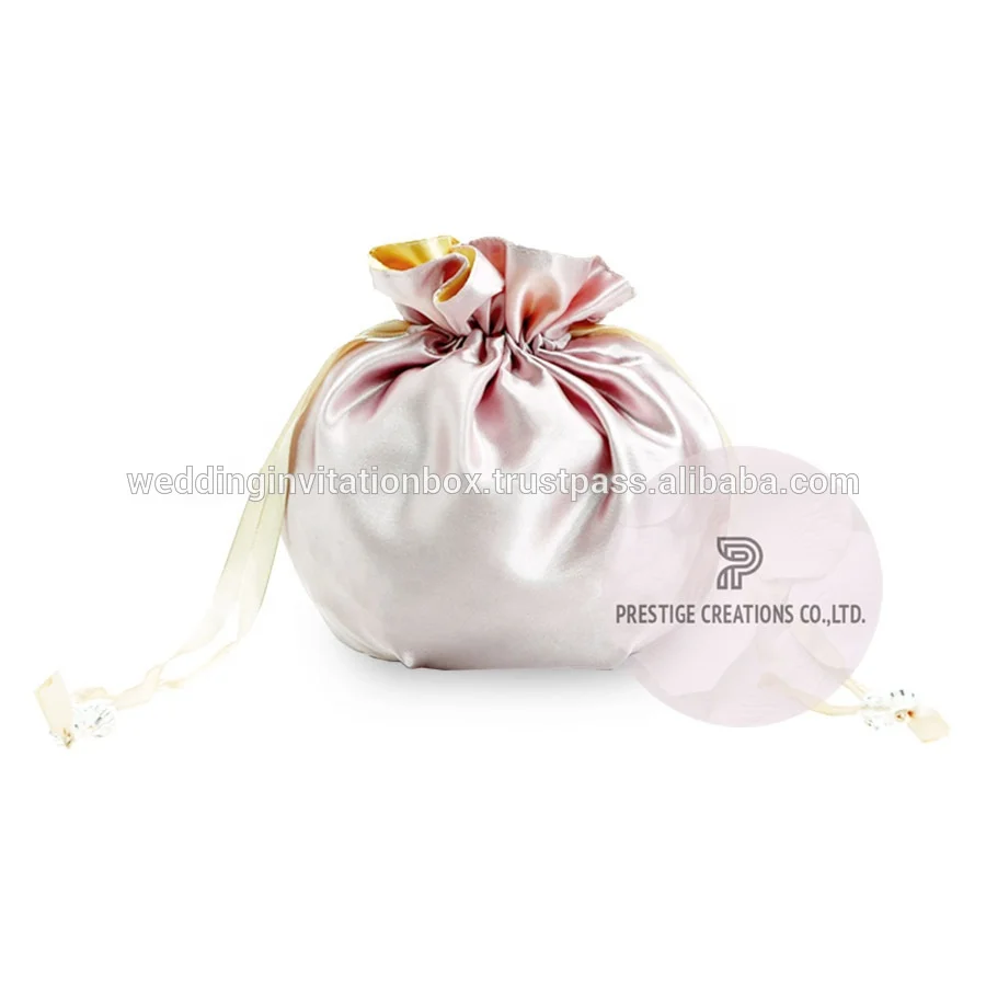 Jewelry Packaging Logo Printed Satin Drawstring Bags