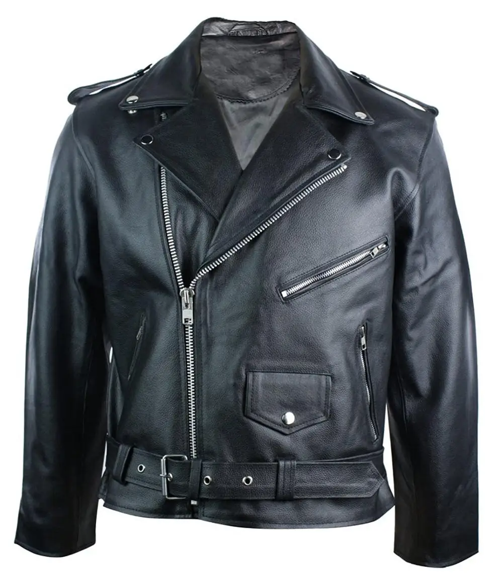 OEM high quality hot sale casual outdoor slim fit stylish pu biker black custom motorcycle leather jacket for men