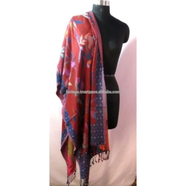 Kashmiri pashmina Shawl Printed Reversible Pashmina Cashmere Scarf Neck Wrap