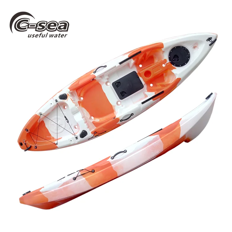 270cm plastic fishing kayak with aluminium chair seat and fish finder