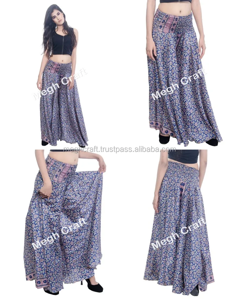 Fashionable Belly Dance Trousers Skirt / Flower Print silk Trouser Skirt/Tribal belly dance Costume trousers pants