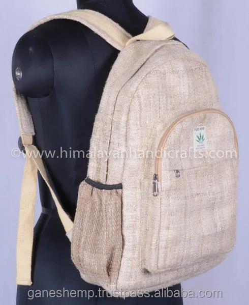 HBBH 0001 Organic Backpack Handmade Rucksack Gypsy Bohemian Hobo Bag Sustainable Eco-friendly Recyclable Hiking Bag Hemp Nepal