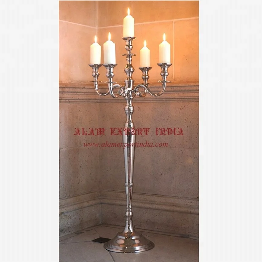 gold plated tall centerpiece wedding handmade flower bowl candelabra