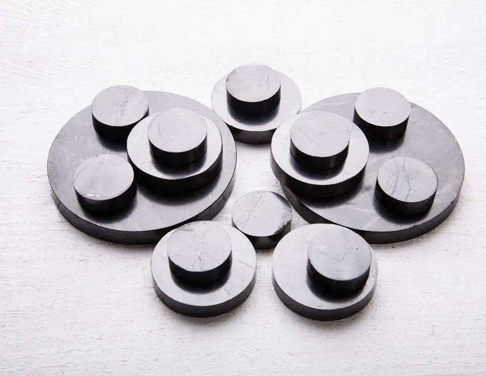 Shungite/schungit 17 Pcs. Massage Disc Set, Shungite Stone