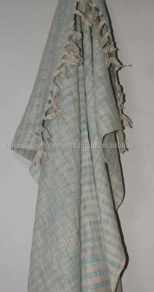 Wholesale Eco-friendly Soft Cotton Blanket Throw Pure natural cotton Strips pattern sofa throw blankets soft bed Throw