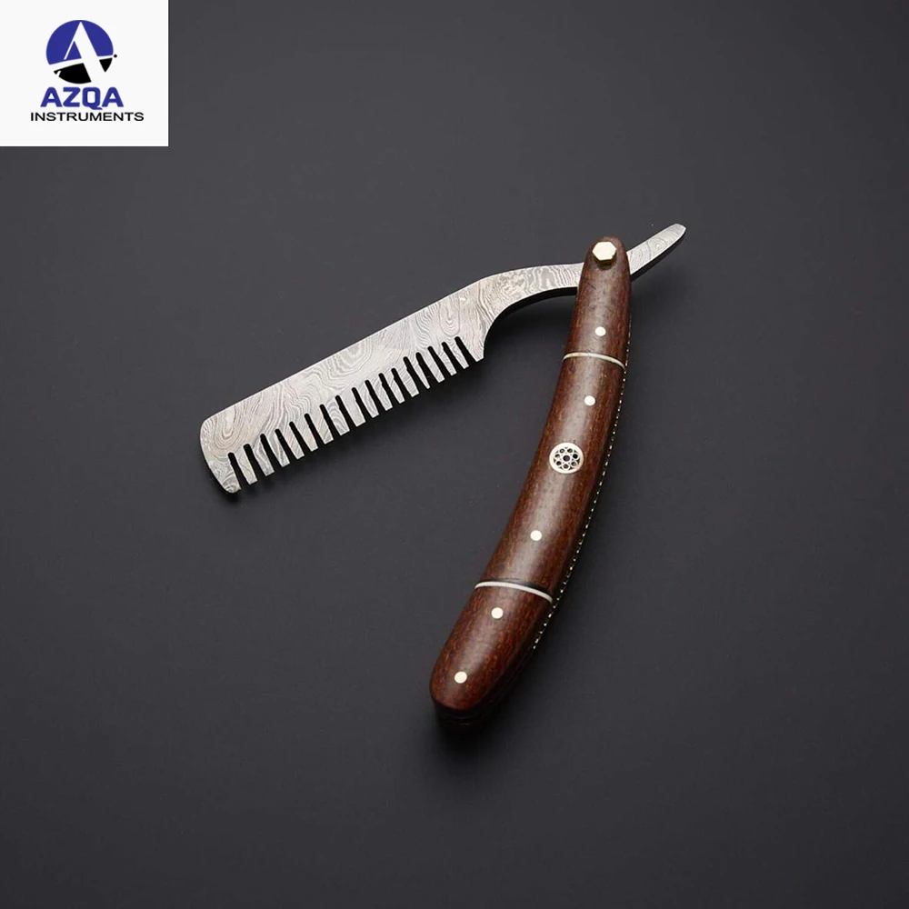 Damascus Hand Made Razors With Fashionable Damascus Steel Straight Razor Cut Throat Barber Salon Shaving Razor