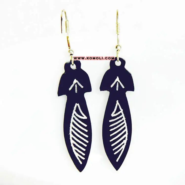 Handmade Silver Engraved Designer Jewellery handmade earrings - hanging earring design - Grapnel Anchor vintage jewellery