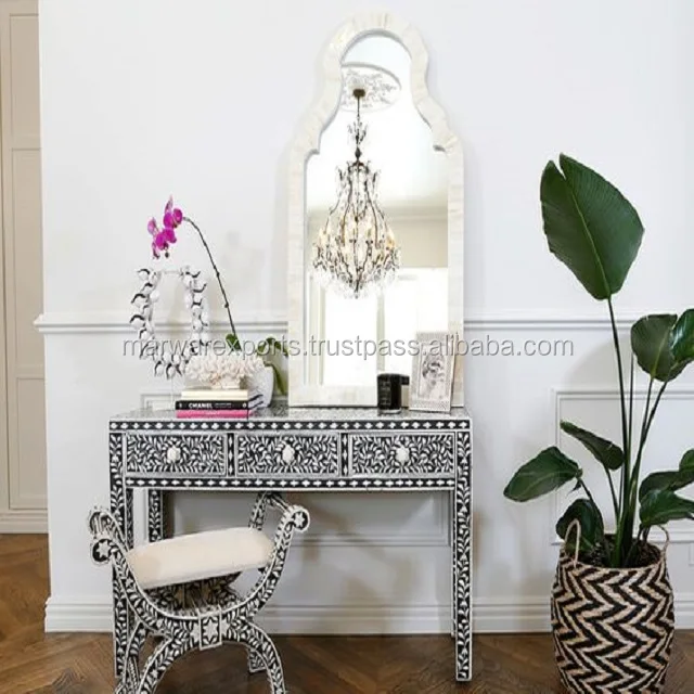 Modern Luxury Design bone inlay console table