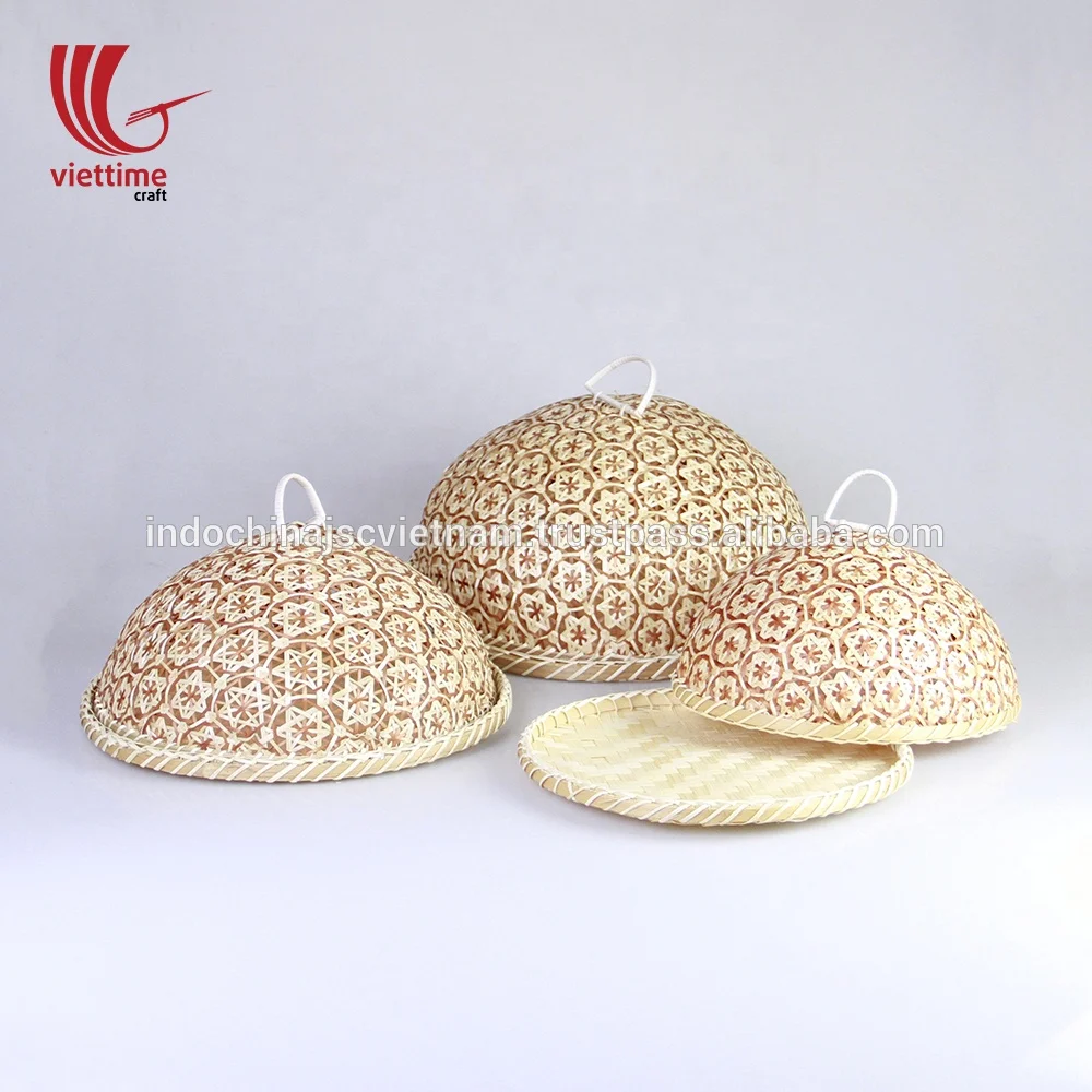 Bamboo food tray with cover, bamboo food cover made in Vietnam wholesale
