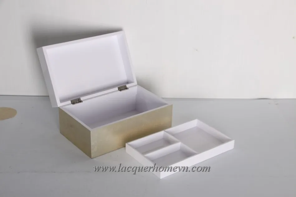 Romantic Velvet Jewelry Necklace White Lacquer Box