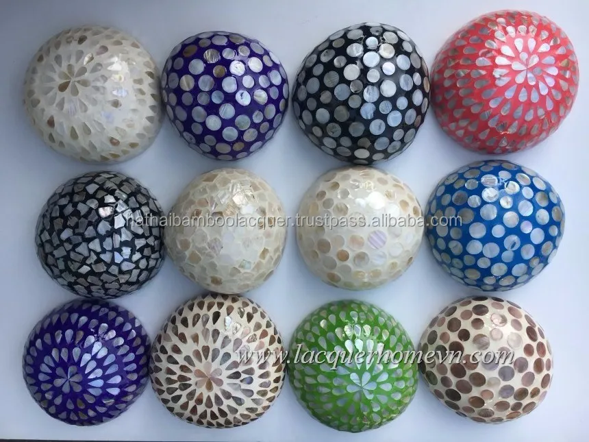 Wholesale Handmade Vietnam Coconut Bowls, Mother of pearl inlaid coconut bowls