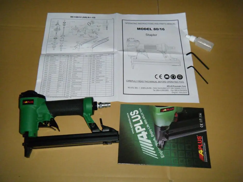 APLUS G16, 16mm , 9.1mm crown 0.5x1.15mm shank, ,furniture air staple gun