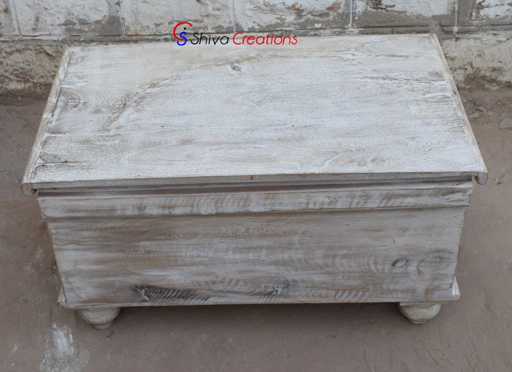 Wholesale Mango Hand Carved Wood Furniture Storage Chest Trunk Box